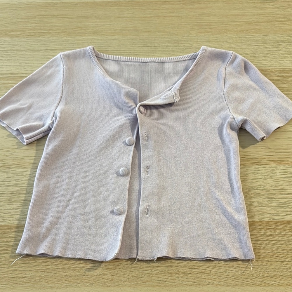 Women's Lavender Button-Up Top